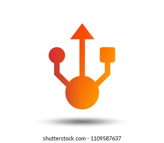 Usb sign icon. Usb flash drive symbol. Blurred gradient design element. Vivid graphic flat icon. Vector