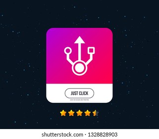 Usb sign icon. Usb flash drive symbol. Web or internet icon design. Rating stars. Just click button. Vector