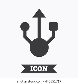 Usb sign icon. Usb flash drive symbol. Graphic design element. Flat flash drive symbol on white background. Vector