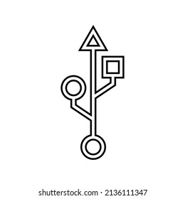 Usb sign icon in line style