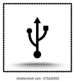 USB sign icons, vector illustration. Flat design style