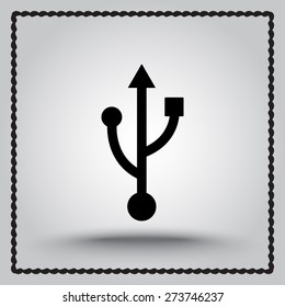 USB sign icons, vector illustration. Flat design style