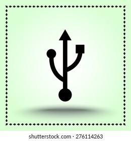 USB sign icons, vector illustration. Flat design style