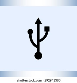 USB sign icons, vector illustration. Flat design style