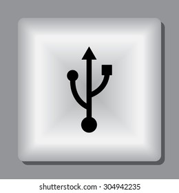 USB sign icons, vector illustration. Flat design style