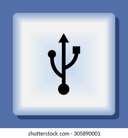 USB sign icons, vector illustration. Flat design style