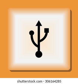 USB sign icons, vector illustration. Flat design style
