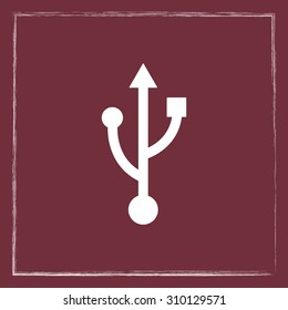 USB sign icons, vector illustration. Flat design style