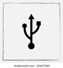 USB sign icons, vector illustration. Flat design style