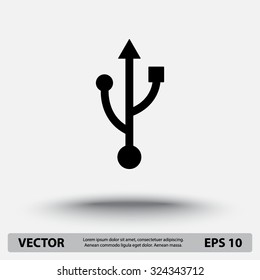 USB sign icons, vector illustration. Flat design style