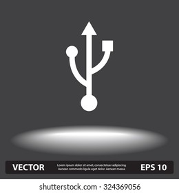 USB sign icons, vector illustration. Flat design style