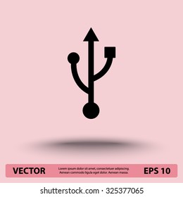 USB sign icons, vector illustration. Flat design style