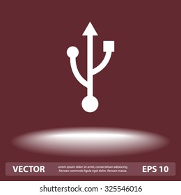 USB sign icons, vector illustration. Flat design style