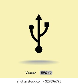 USB sign icons, vector illustration. Flat design style