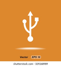 USB sign icons, vector illustration. Flat design style