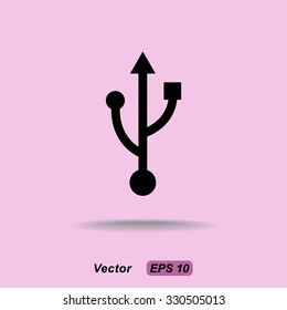 USB sign icons, vector illustration. Flat design style