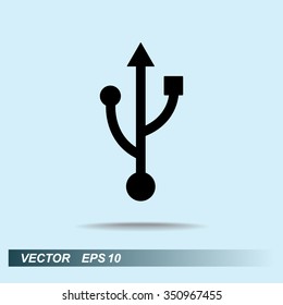 USB sign icons, vector illustration. Flat design style