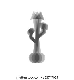 USB sign illustration. Vector. Gray icon shaked at white background.