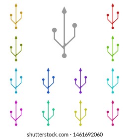 USB sign multi color icon. Simple glyph, flat vector of web icons for UI and UX, website or mobile application