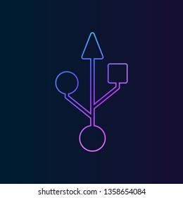 Usb sign nolan icon. Simple thin line, outline vector of web, minimalistic icons for UI and UX, website or mobile application