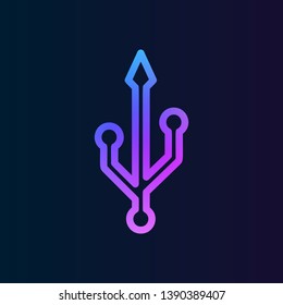 USB sign nolan icon. Simple thin line, outline vector of web icons for UI and UX, website or mobile application