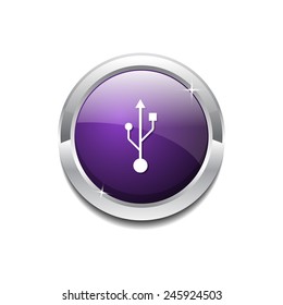 USB Sign Purple Vector Button Icon
