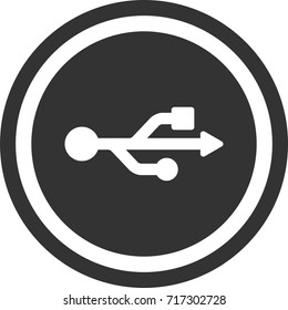 USB sign . round icon