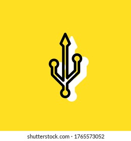 Usb sign simple vector icon illustration