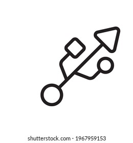 Icono De Esquema Del Vector De Signos Usb. Símbolo de almacenamiento de datos archivo EPS 10