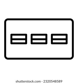 USB socket icon in thin line style