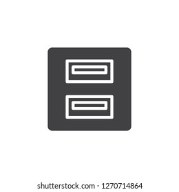 Usb socket vector icon. filled flat sign for mobile concept and web design. USB port simple solid icon. Symbol, logo illustration. Pixel perfect vector graphics