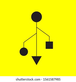 USB solid icon is a simple icon, Compatible for any company.