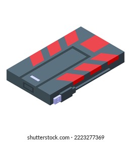 Vector isométrico del icono Usb ssd. Almacenamiento de datos. Memoria micro