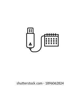 USB stick connected to calendar sign