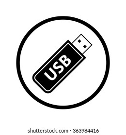 USB Stick Icon in a Circle