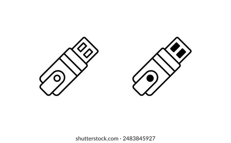 USB-Stick-Icon-Design mit weißem Hintergrund Stock-Illustration