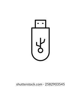 Usb stick icon Flat fill set collection