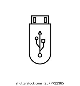 Usb stick icon Flat illustration sign