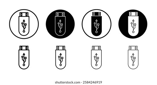 Usb stick icon linear logo isolated