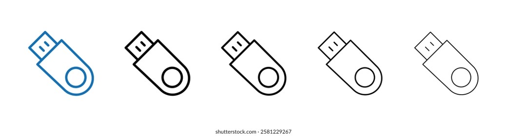 Usb stick icon Outline vector logo for web ui