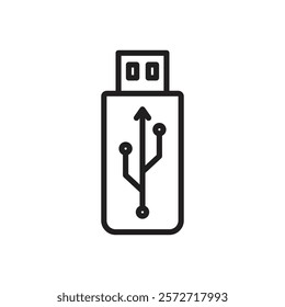 Usb stick icon Simple thin outline