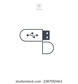 USB Stick icon symbol vector illustration isolated on white background