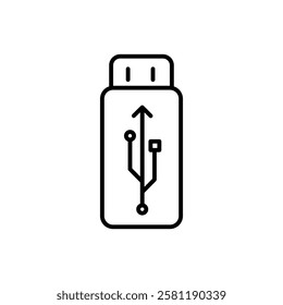 Usb stick icon Thin line art isolated