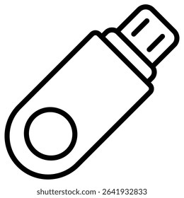 USB stick icon Thin line vector design