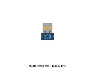 Usb stick icon in trendy flat style isolated on white background vector illustration