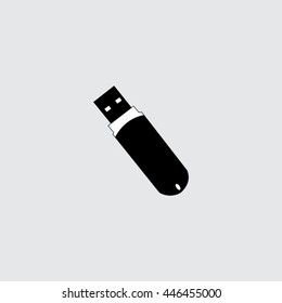 usb stick icon vector, flash drive solid logo illustration, pictogram isolated on gray