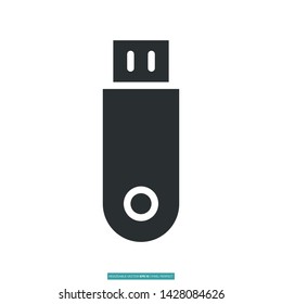 USB Stick Icon Vector Illustration Logo Template