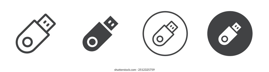 Usb stick icon Vector logo outline