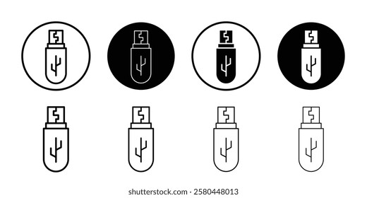 Usb stick icon Vector logo outline