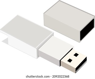 USB stick, illustration, vector on a white background.